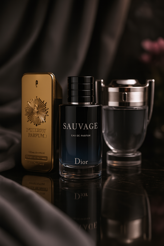 Set de 3 parfumuri: Paco Rabanne ONE MILLION, Dior SAUVAGE, Paco Rabanne INVICTUS 100ml